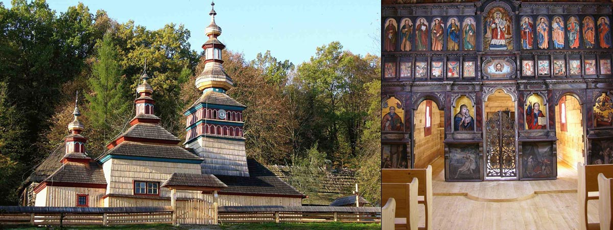 Wooden church Mikulášová - Open air museum in Bardejov - Slovakia