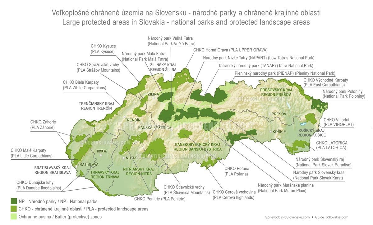 Large-scale protected areas in Slovakia