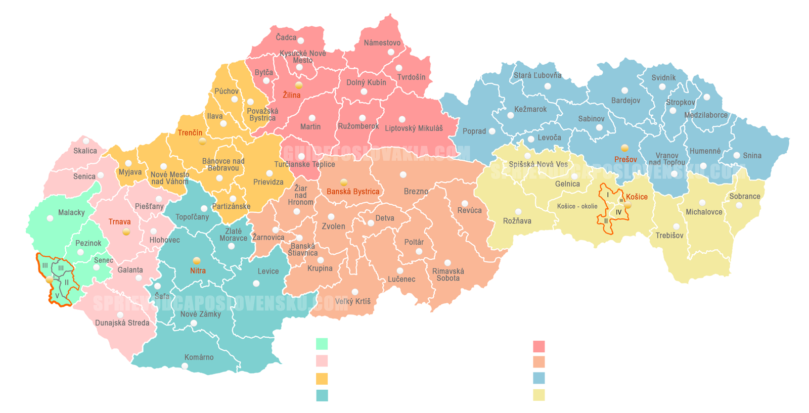 Population in Slovakia by districts - Map Population in Slovakia by districts - Map