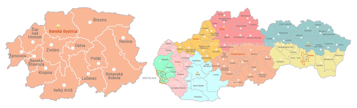 Districts - Banska Bystrica Region