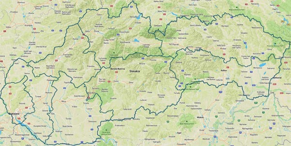 Location on map - Batizov waterfalls (Batizovské vodopády)