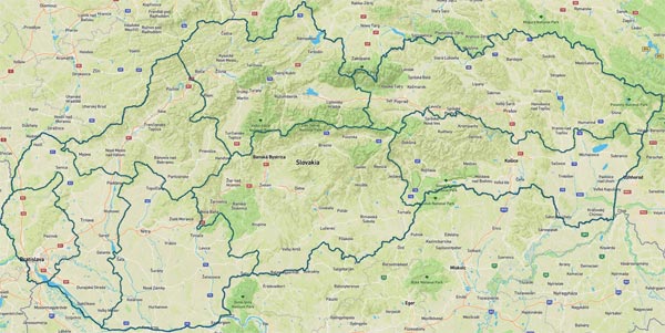 Location on map - Eastern Tatras (Východné Tatry)